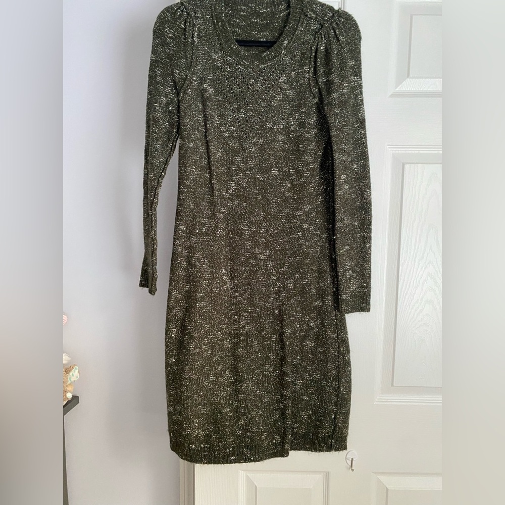 Talbots Black and Gray Long Sleeve Dress